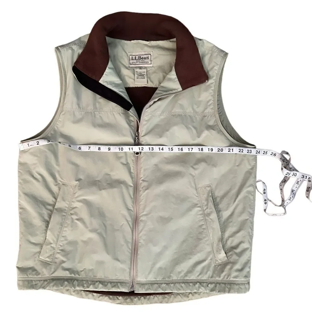 Vintage Y2K 2000s L.L. Bean Hunting Fishing Utility Fleece Lined Vest Size L